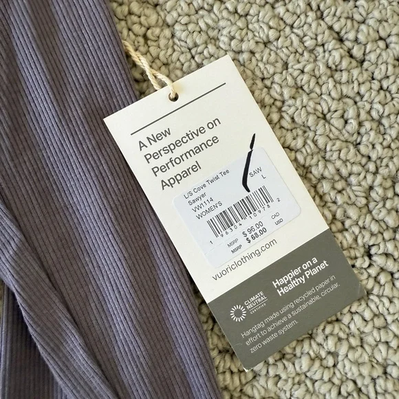 Vuori Women's Long Sleeve Twist Top - Gray - Picture 3 of 3